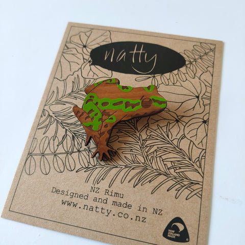 Archeys Frog Rimu Brooch