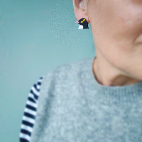 Hoiho Yellow eyed Penguin earrings