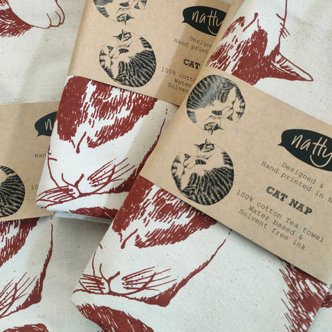 Cat Nap Tea towel