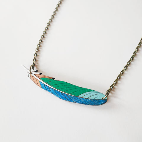 Tui feather necklace