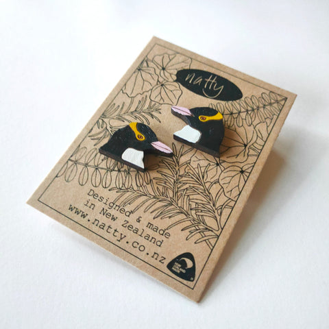 Hoiho Yellow eyed Penguin earrings