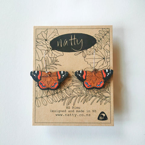 Red Admiral Butterfly earrings
