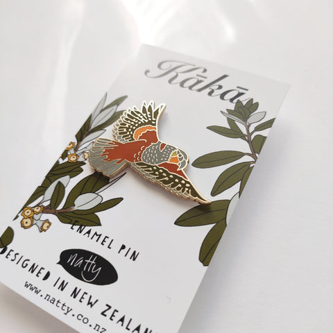 Kākā Enamel Pin