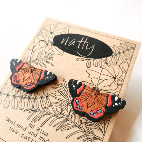 Red Admiral Butterfly earrings