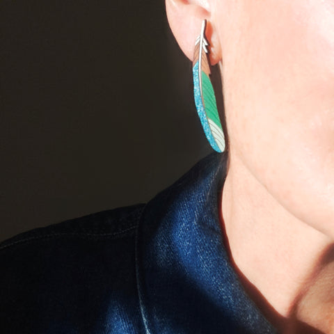 Tūi Feather Earrings