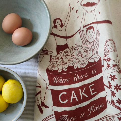 Where there is Cake there is Hope Tea Towel