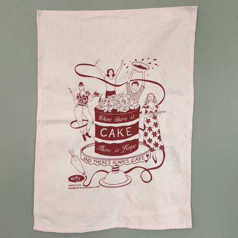 Where there is Cake there is Hope Tea Towel