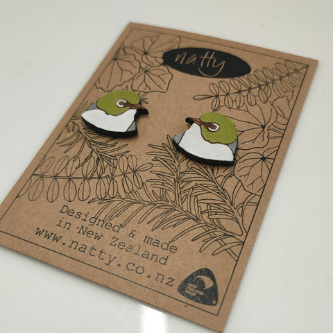 Tauhou Waxeye Rimu earrings