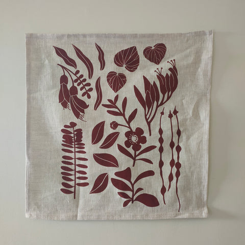 NZ Natives Linen Napkins - Pair / Rust