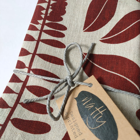 NZ Natives Linen Napkins - Pair / Rust