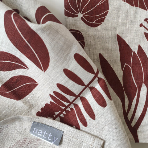 NZ Natives Linen Napkins - Pair / Rust