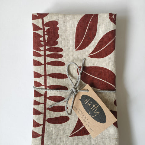 NZ Natives Linen Napkins - Pair / Rust