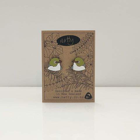 Tauhou Waxeye Rimu earrings