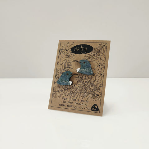 Tui Head Rimu earrings