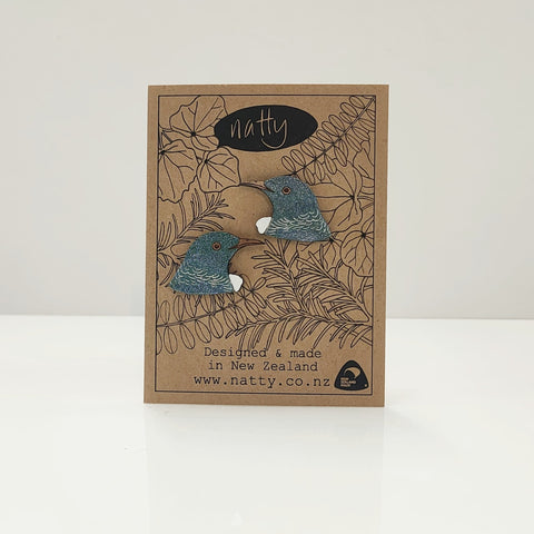 Tui Head Rimu earrings