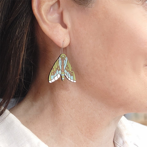 Puriri Moth rimu earrings