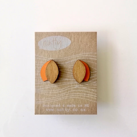 Double Leaf  Rimu/Colour earrings