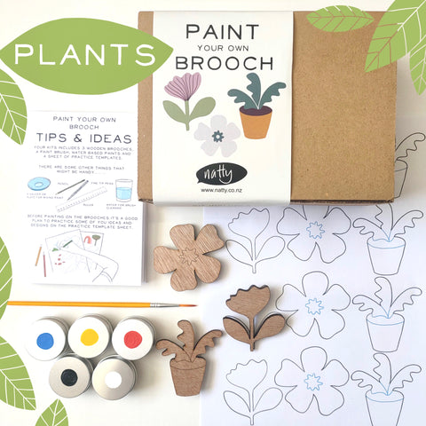 Paint your Own Brooch Kit - Plants