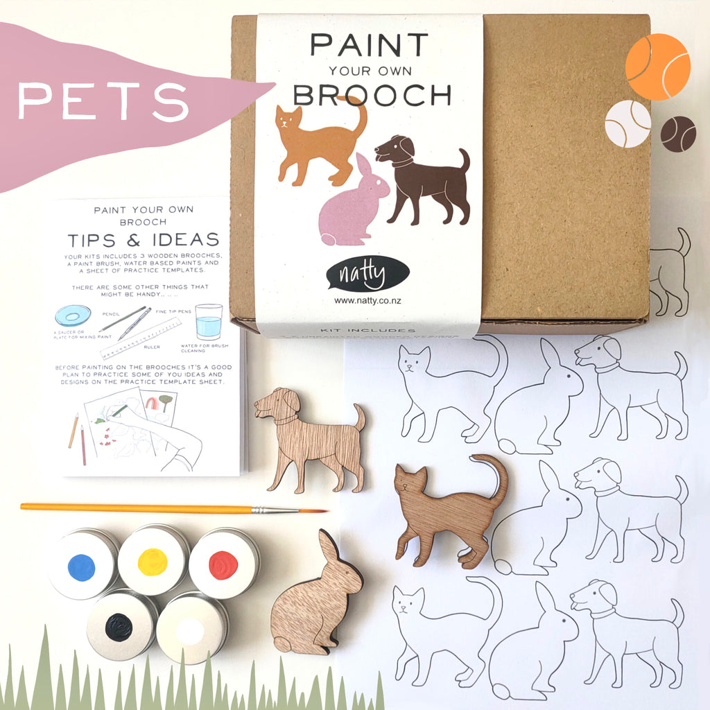 Paint your Own Brooch Kit - Pets