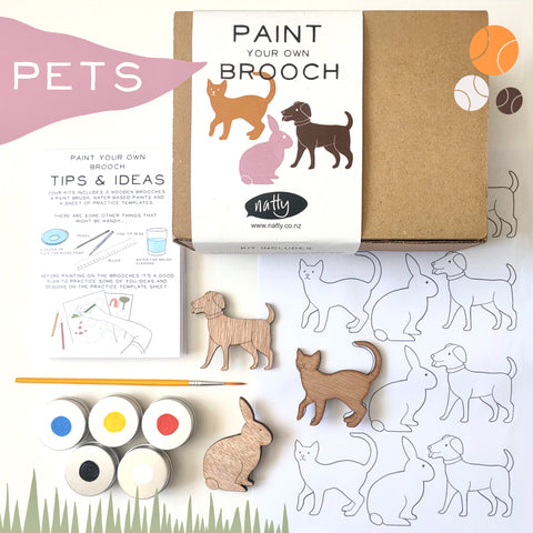 Paint your Own Brooch Kit - Pets
