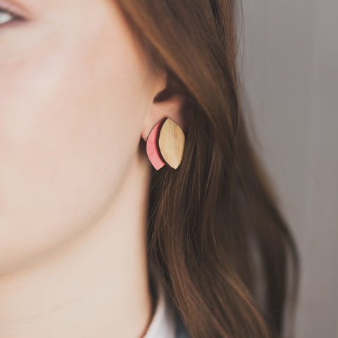 Double Leaf  Rimu/Colour earrings
