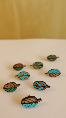 Taupata Leaf Rimu earrings