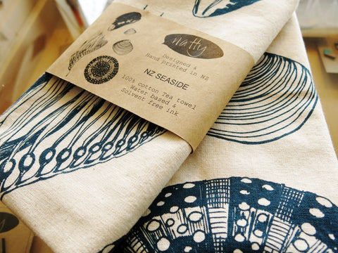 NZ Sea life Tea towel