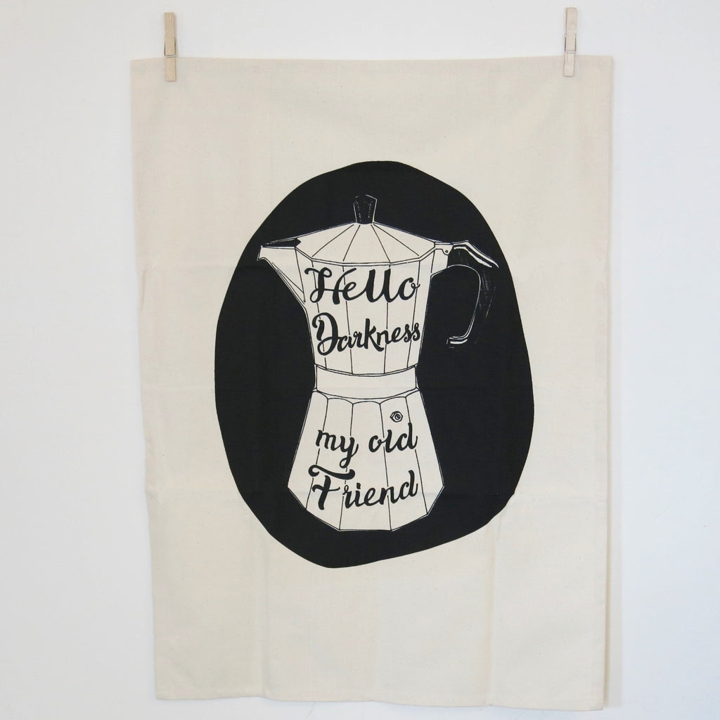 Hello Darkness my Old Friend Tea towel
