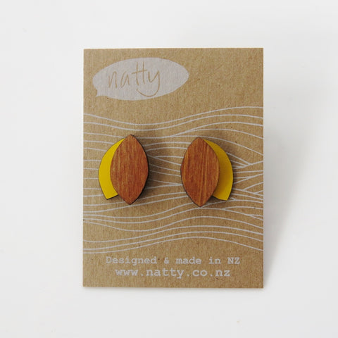 Double Leaf  Rimu/Colour earrings