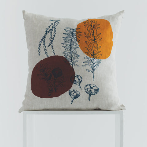 Nature Print Linen Cushion