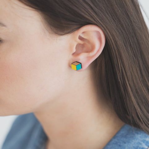 Cube Rimu earrings