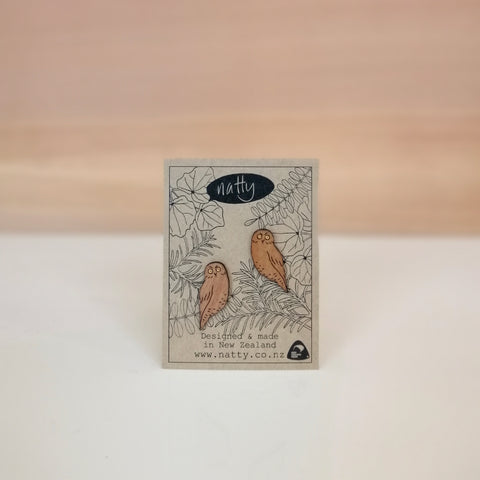 Ruru Morepork Rimu earrings