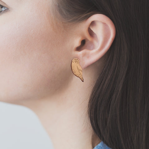 Ruru Morepork Rimu earrings