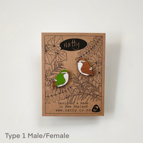 Rifleman/Tītipounamu Rimu earrings