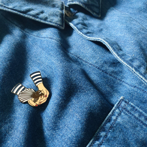 A Bird in the Hand Fantail Enamel Pin