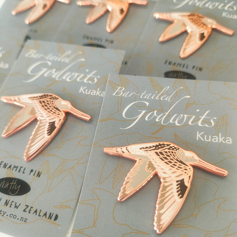 Bar-tailed Godwits Kuaka Enamel Pin