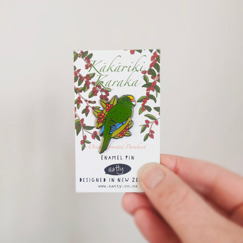 Orange fronted Parakeet Kākāriki karaka Enamel Pin