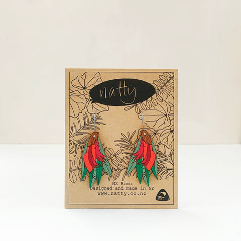 Harakeke flower earrings