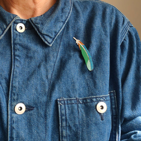 Tui Feather brooch