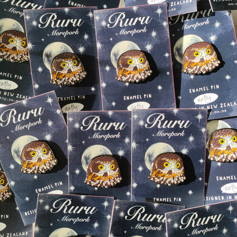 Rūrū Morepork Enamel Pin