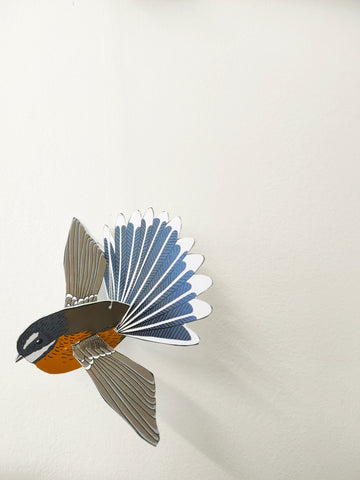 Pīwakawaka Fantail 3D decoration Greeting card