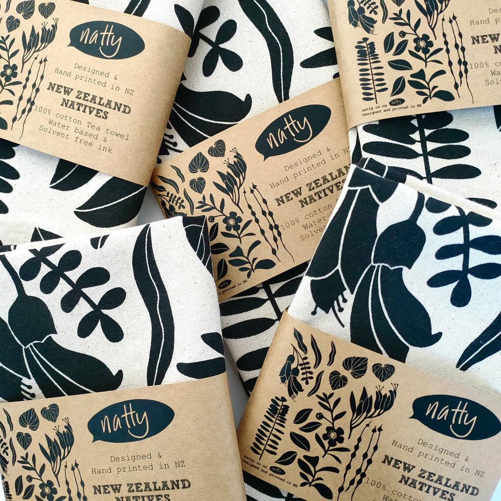 New Zealand Natives Print | NZ Tea Towel | Natty – natty