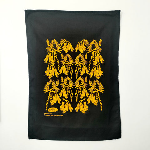 Kōwhai black Tea Towel