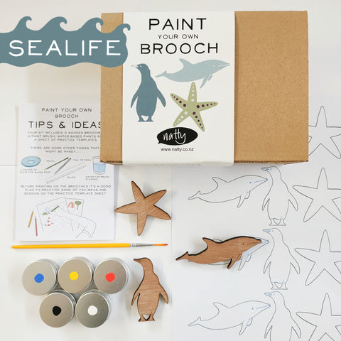 Paint your Own Brooch Kit - Sealife