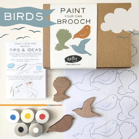 Paint your Own Brooch Kit - Birds