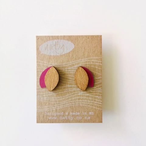 Double Leaf  Rimu/Colour earrings