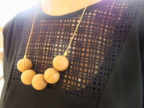 Circular Bead Necklace - Native NZ Reclaimed Heart Rimu