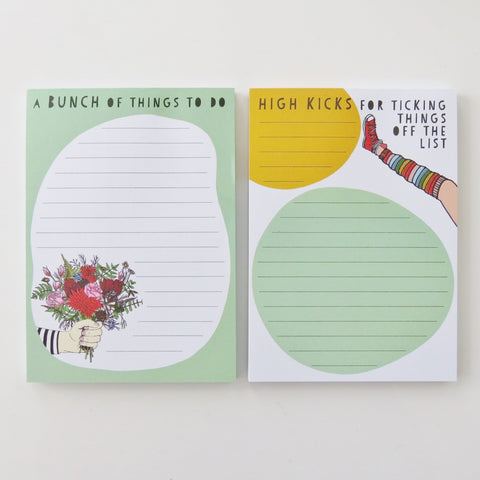 Note pad 2 pack - Flowers and High kicks