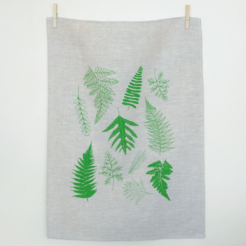 Fern Print Linen Tea towel