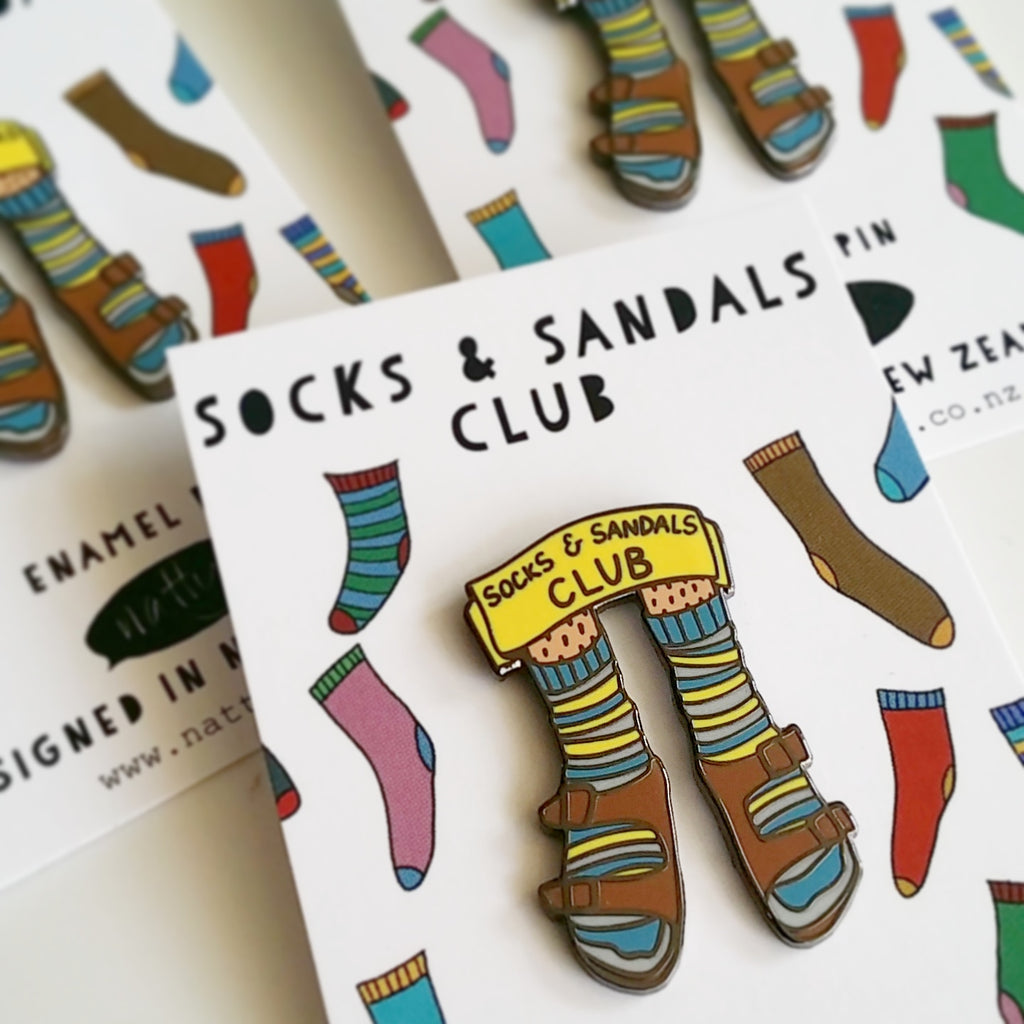 Socks and Sandals Club Enamel Pin